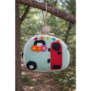 Wild Woolies Retro Camper Birdhouse Felt Wool Handmade Fair Trade Nepal